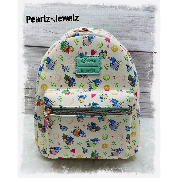 Loungefly Disney Lilo & Stitch Vacation Vibes Snacks Drinks Mini Backpack NWT main image 3
